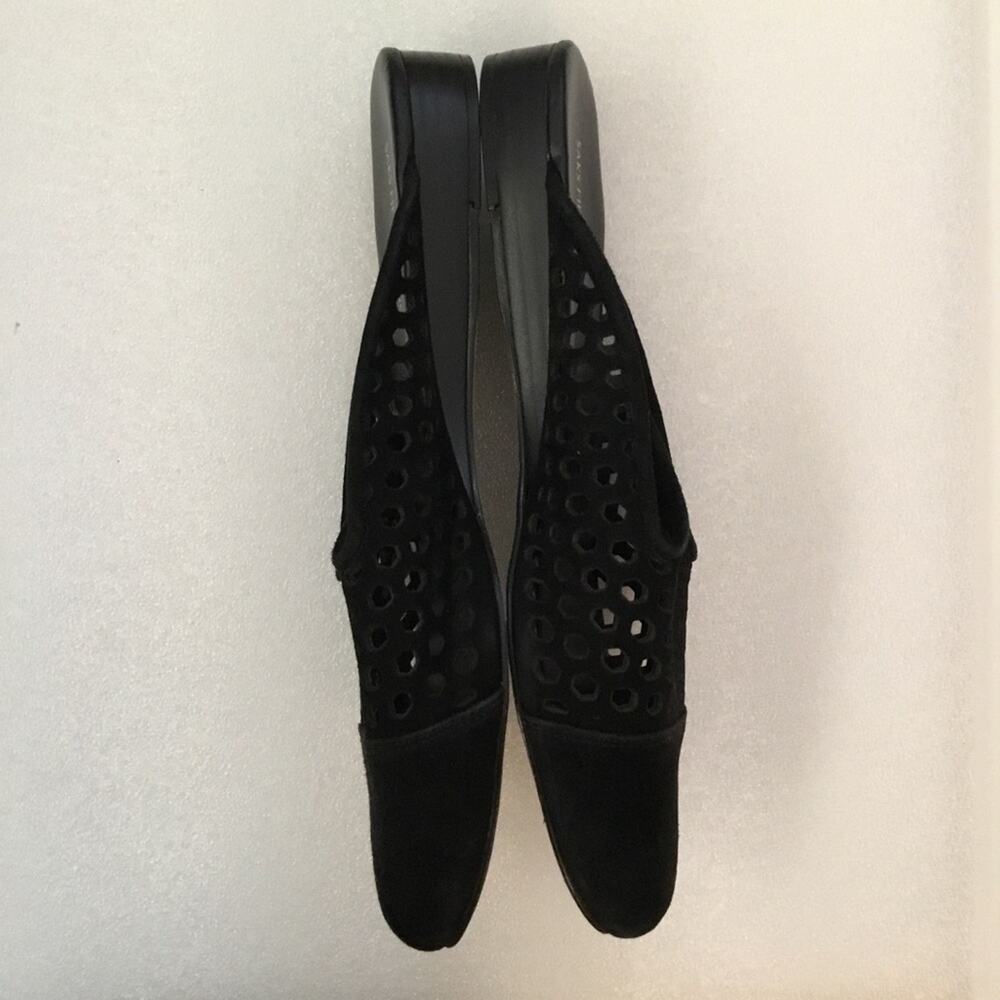 Saks Fifth Slide On Leather Black Flats - Picture 4 of 6